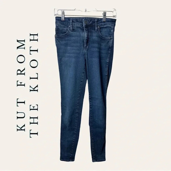 KUT FROM THE KLOTH SKINNY DENIM JEANS SIZE 2 DARK WASH DENIM IN COLOR - Picture 1 of 9